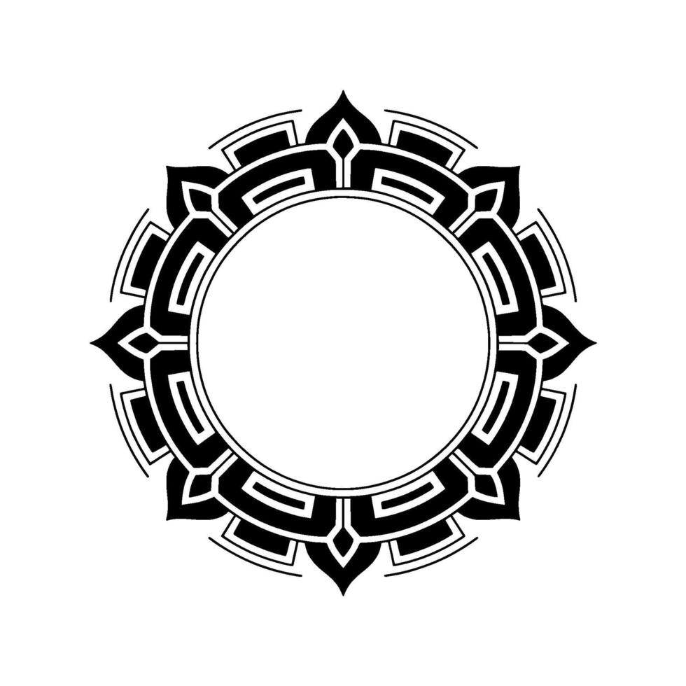 Geometric Mandala Frame Black And White Ornamental vector