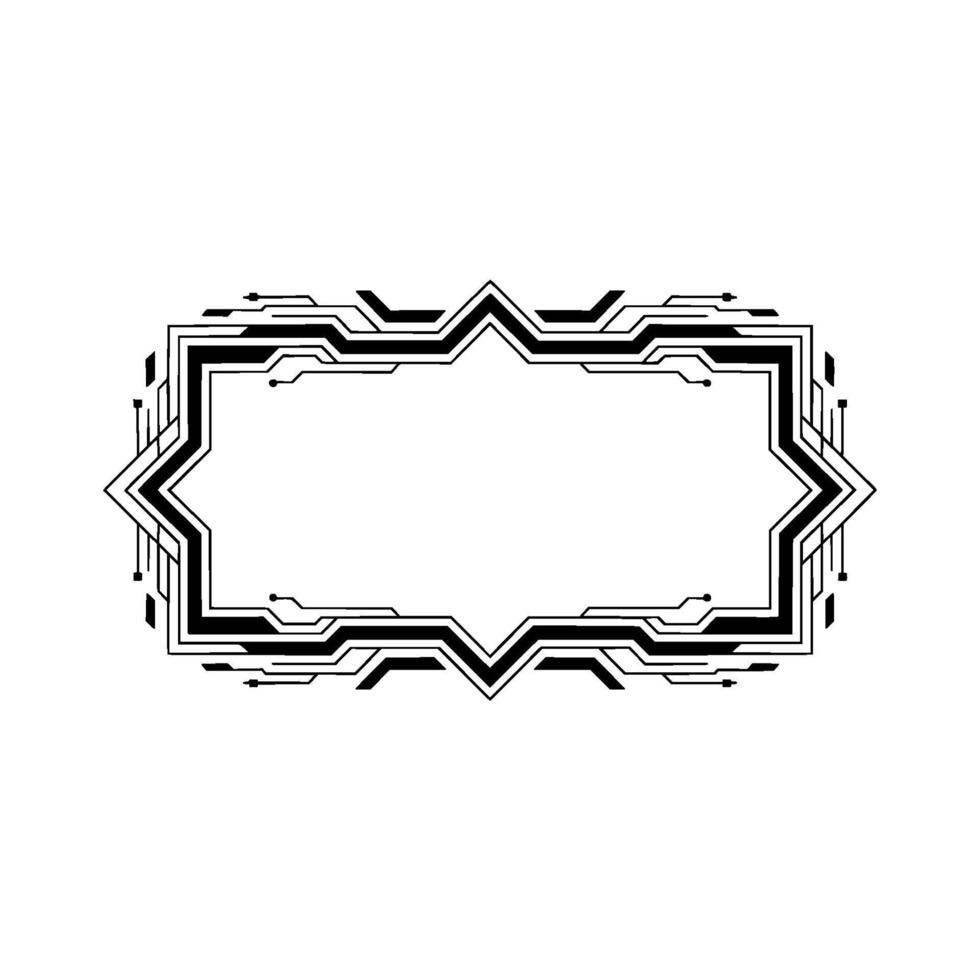 Geometric Tech Frame, Abstract Border Element, Clean, Modern Style vector