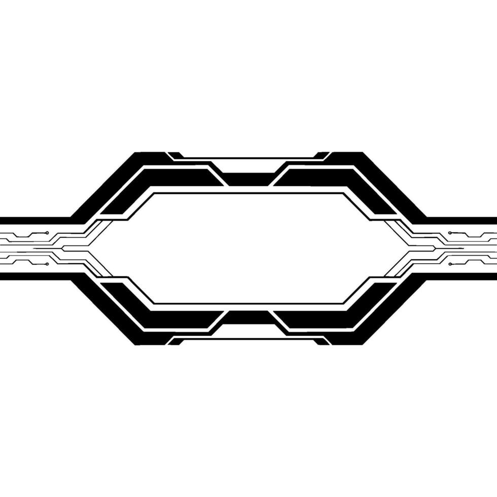Abstract Tech Frame Circuit Board Element On Light Gray Background vector