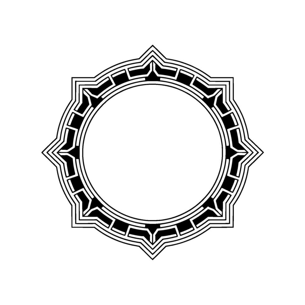 Geometric Black And White Circular Frame, Elegant Decorative Element vector