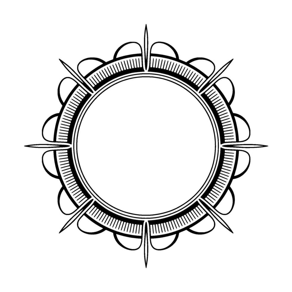Elegant Black White Circular Decorative Frame vector