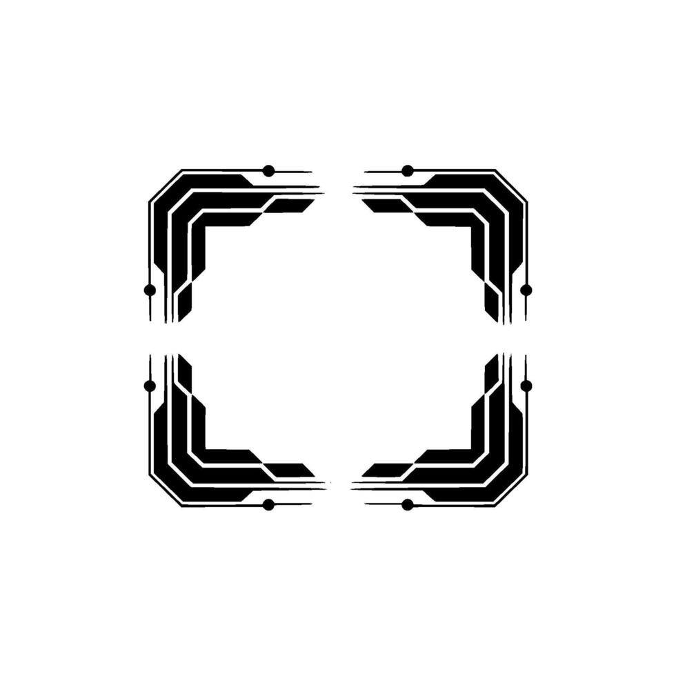 Futuristic Geometric Frame On White Abstract For Technology Branding vector