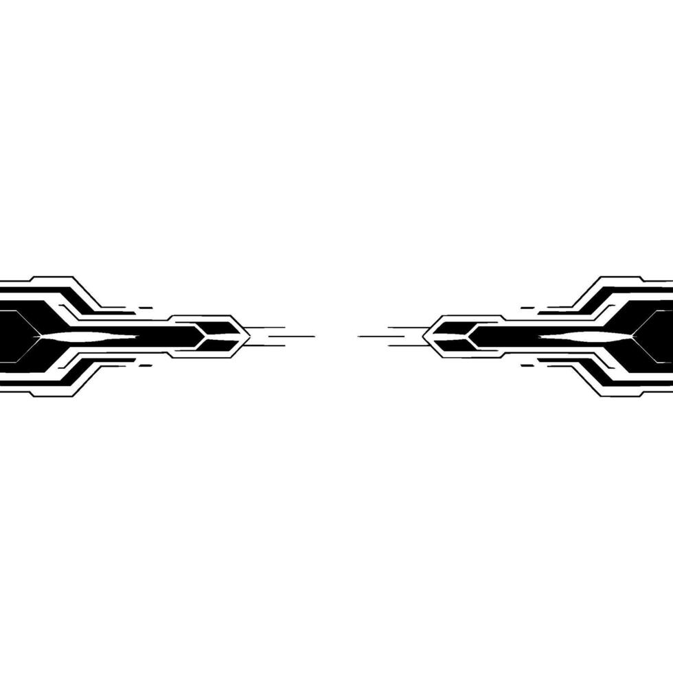 Abstract Tech Symmetrical Black And White Circuitry On A Light Background vector
