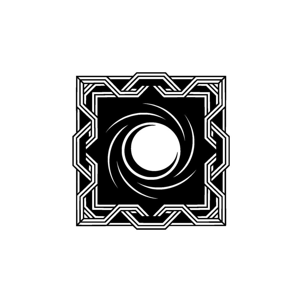 Geometric Portal Black And White vector