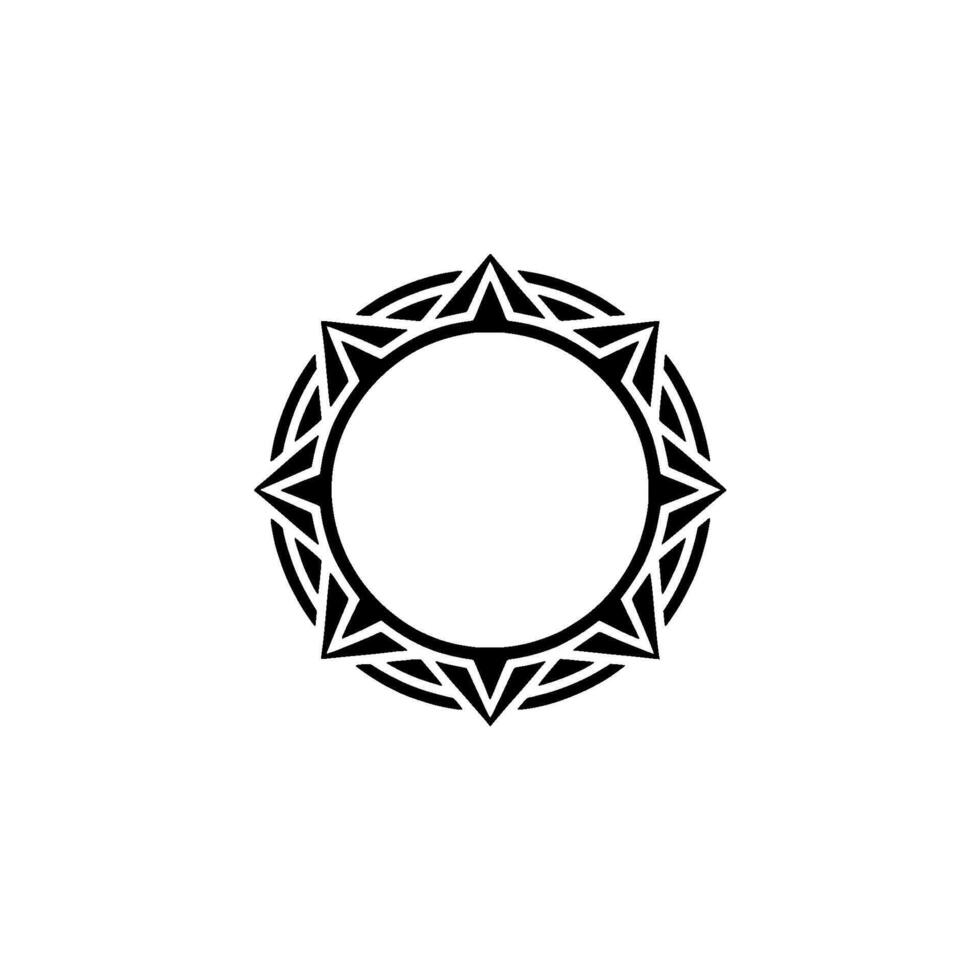 Geometric Compass Rose On White, Clean, Monochromatic vector