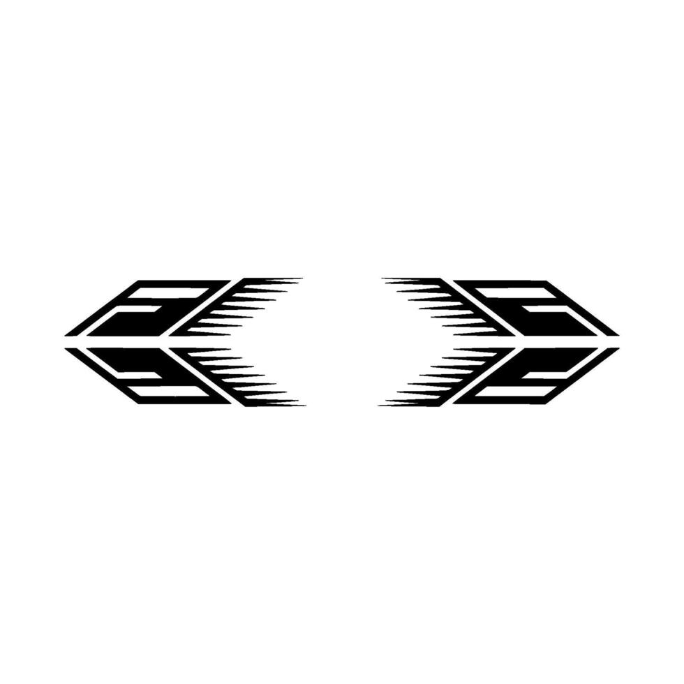 Geometric Abstract, Two Arrow Shapes, Black On White vector