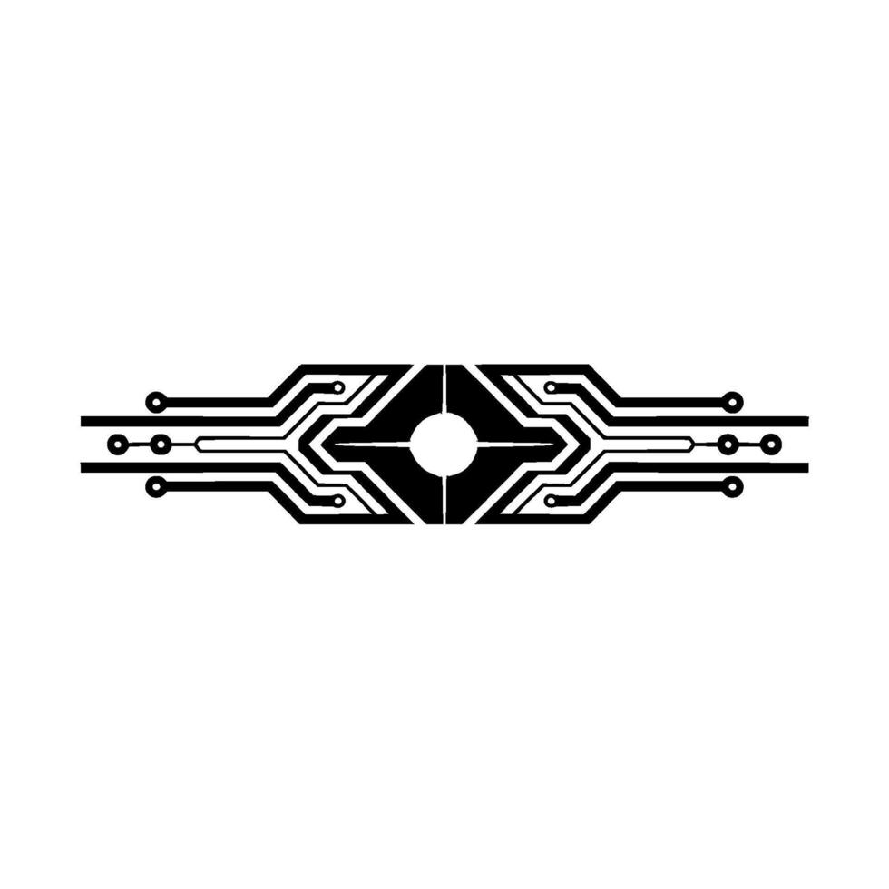 Futuristic Circuitry With Glowing Center, Illustration vector