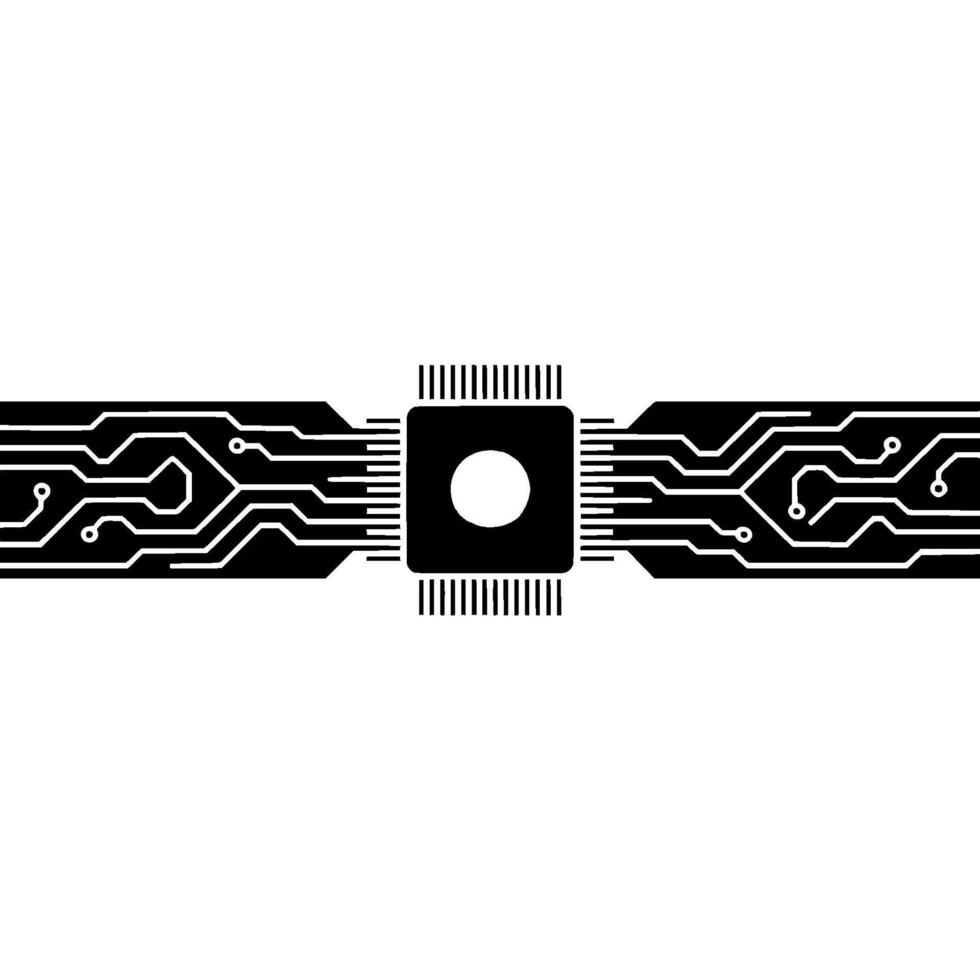 Modern Tech Circuit Board, Minimalist Processor, Ai Concept vector