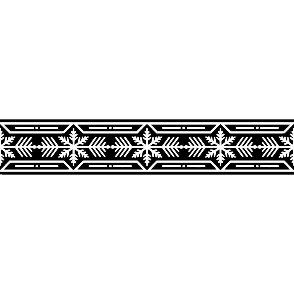 Elegant Black And White Winter Snowflake Border vector