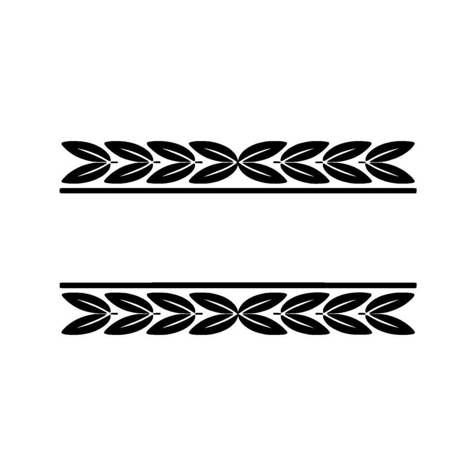 Elegant Leaf Border Illustration Black White Element vector