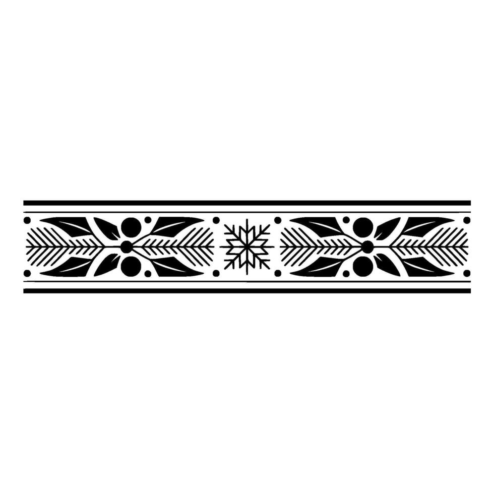 Black And White Floral Border, Wintery Snowflake Element vector