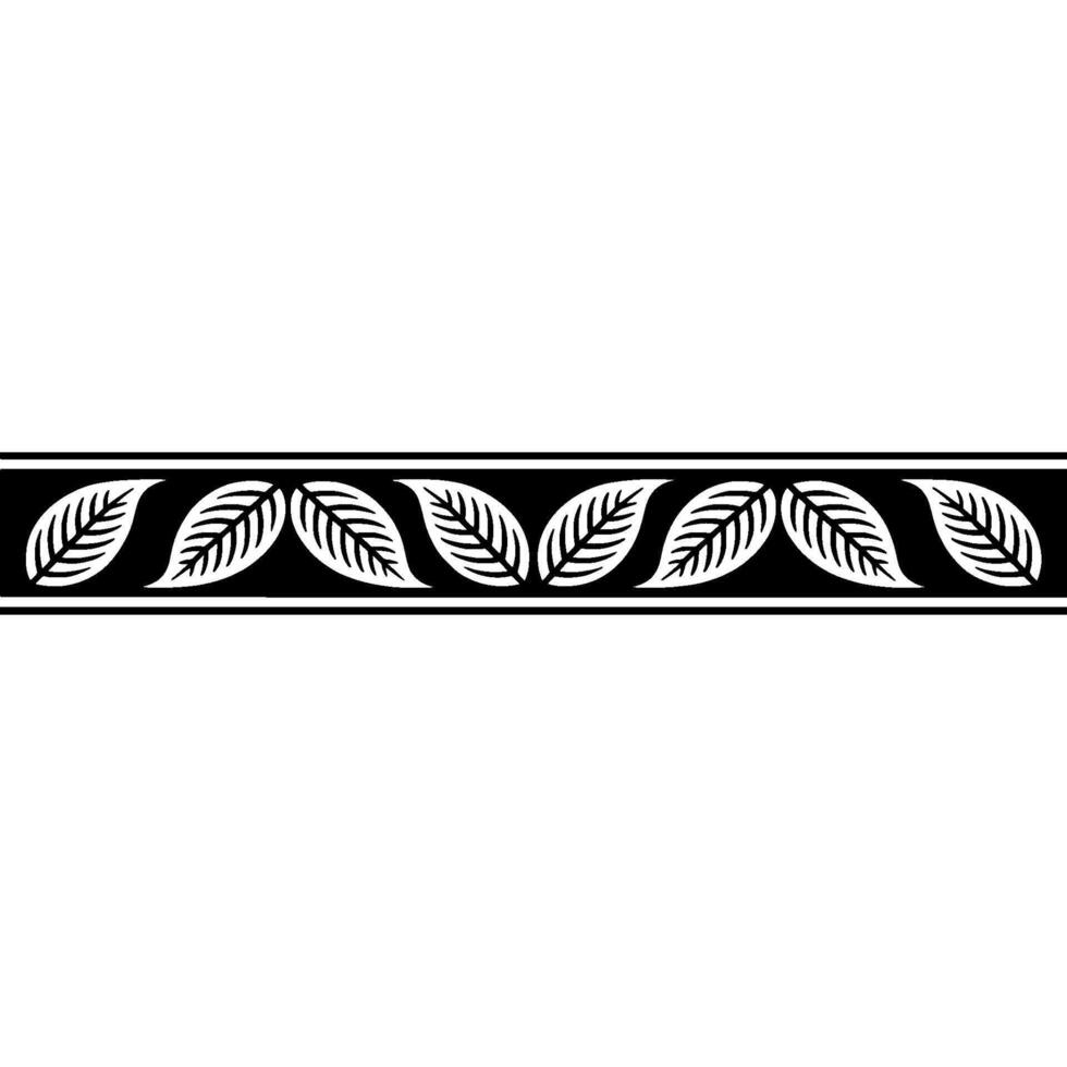 Monochrome Leaf Border Element vector