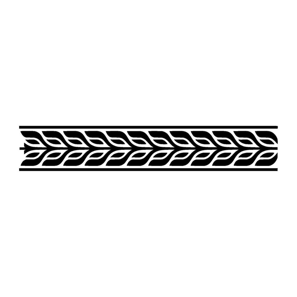 Abstract Ornamental Border, Leaflike Pattern, Black White vector