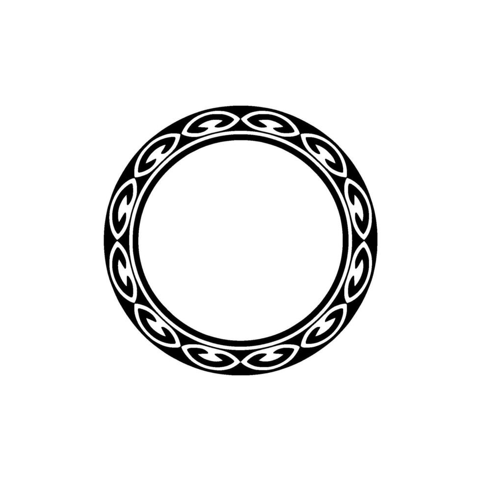 Minimalist Black White Circular Decorative Frame, Geometric Pattern vector