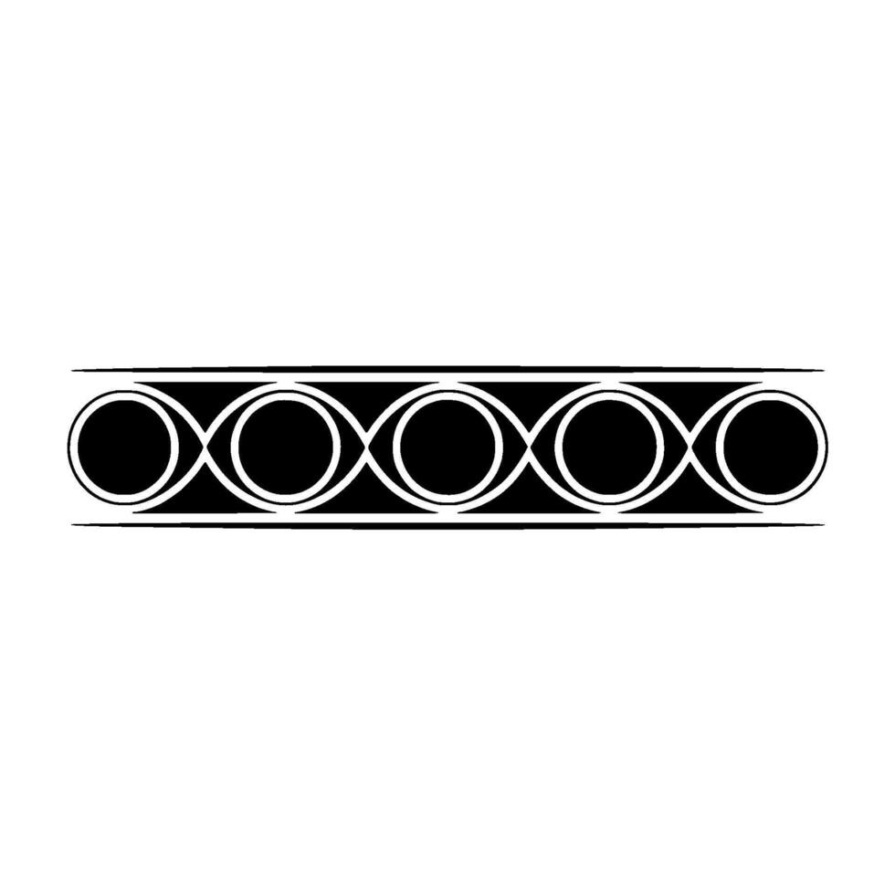 Black White Abstract Border Element Minimalist With Interlocking Circles vector