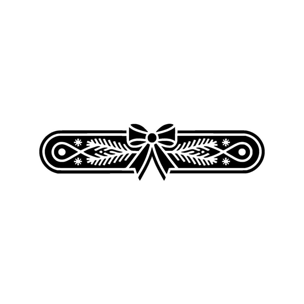 Minimalist Holiday Ribbon Ornament Illustration vector