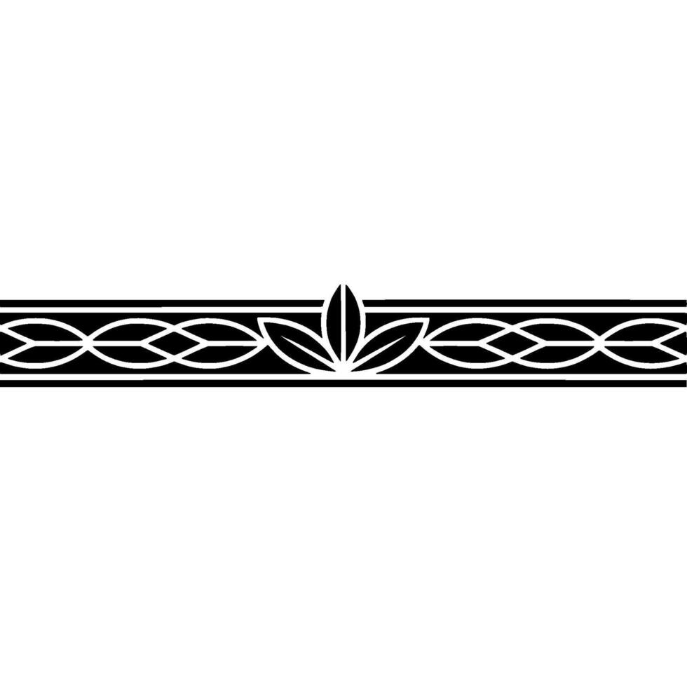 Elegant Black And White Border With Leaf Element vector