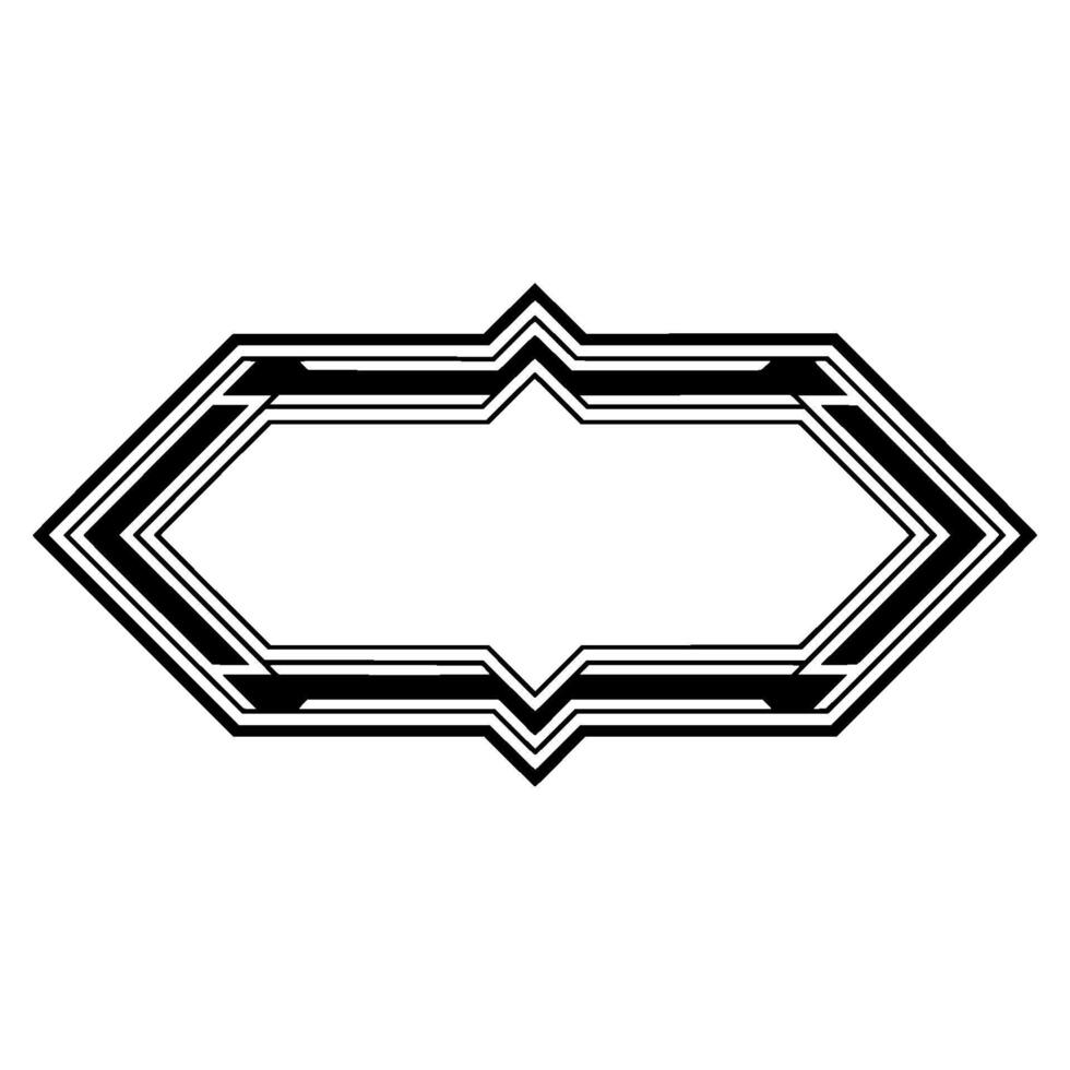 Art Deco Label Frame Minimalist Black Geometric vector