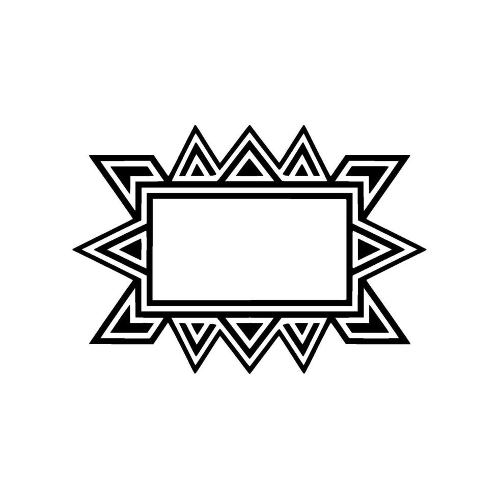 Art Deco Frame, Geometric Black And White vector
