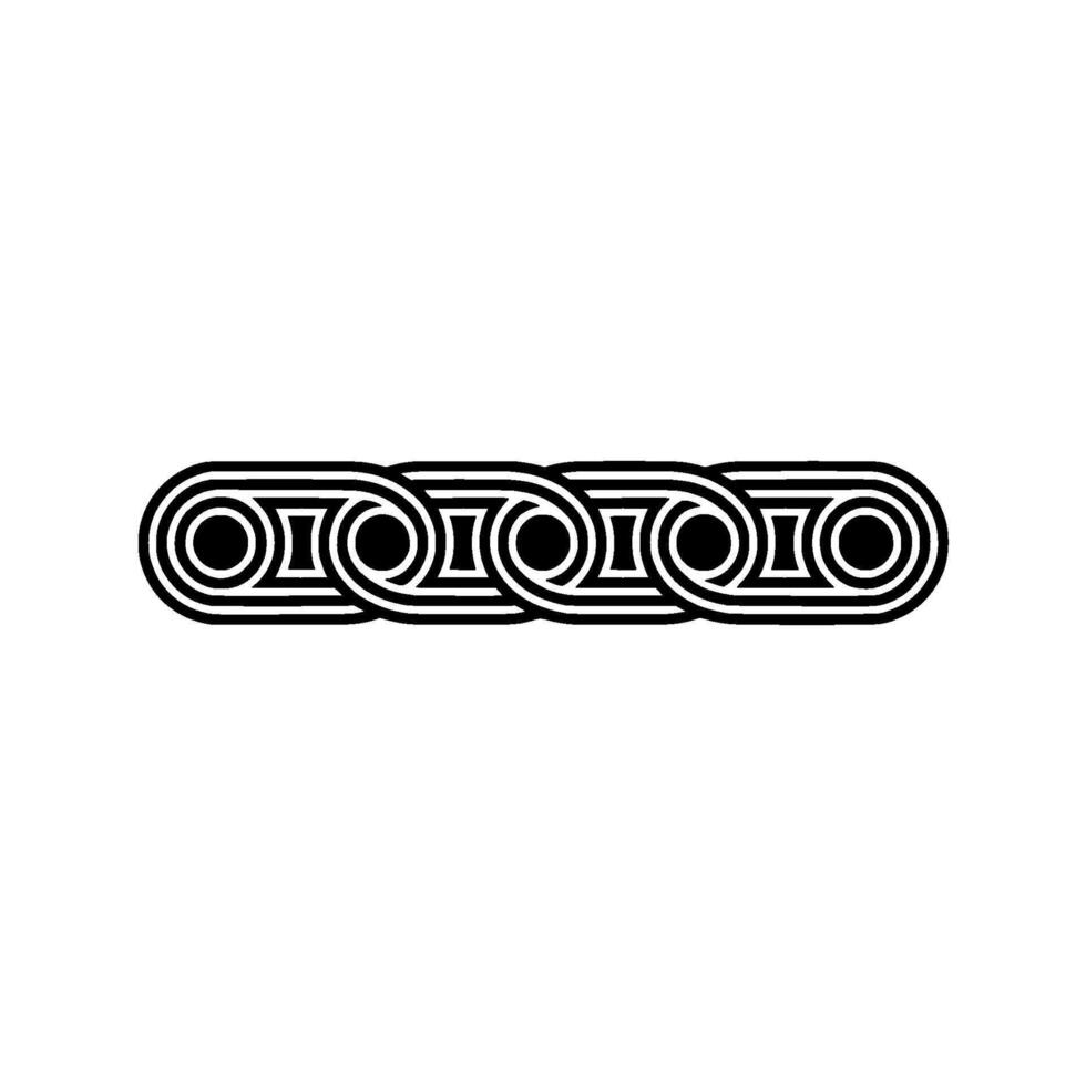 Modern Chain Link Geometric Pattern On White vector