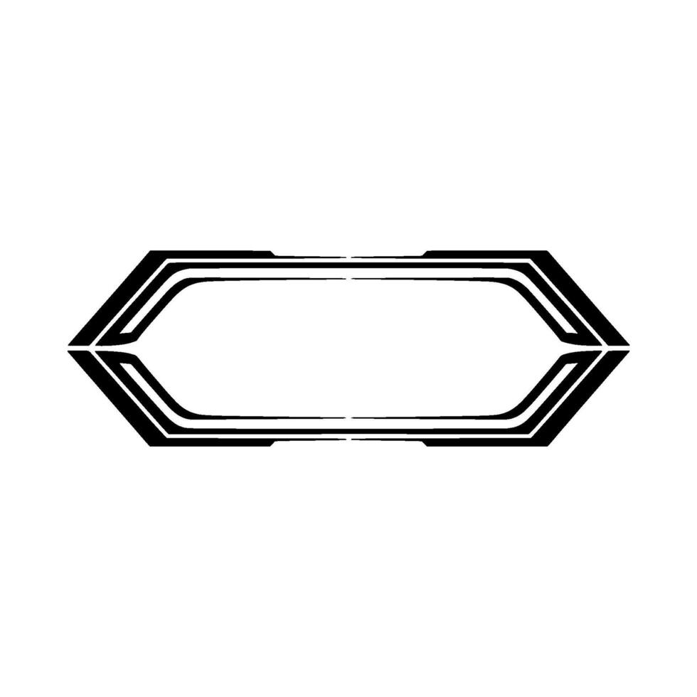Modern Tech Frame Black White Geometric, Minimalist Aesthetic vector