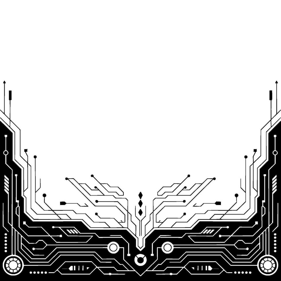 Abstract Circuit Board Frame Minimalist Tech Background vector