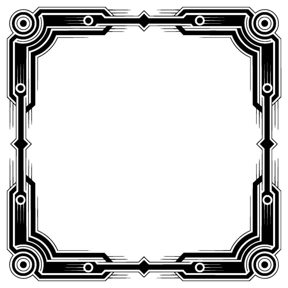 Art Deco Frame With Geometric Black White vector
