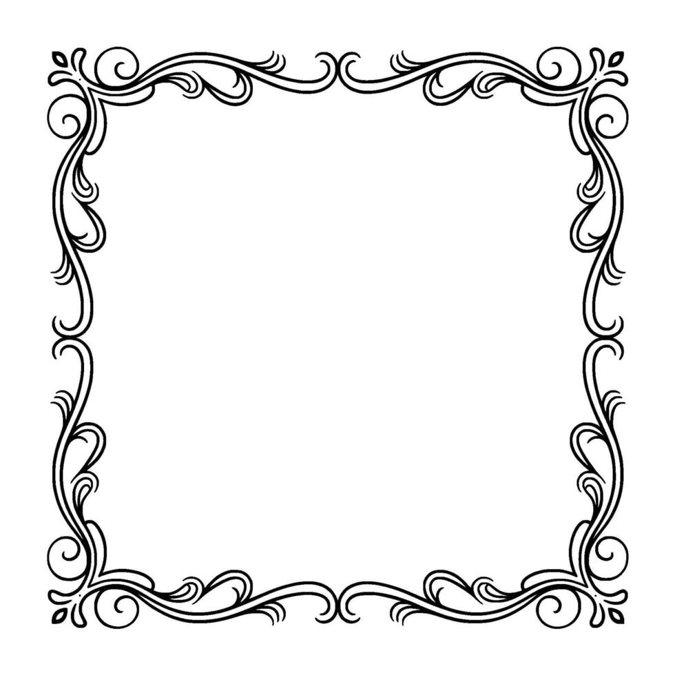 Elegant Ornamental Border Frame With Shadows, Decorative Flourishes On White Background vector