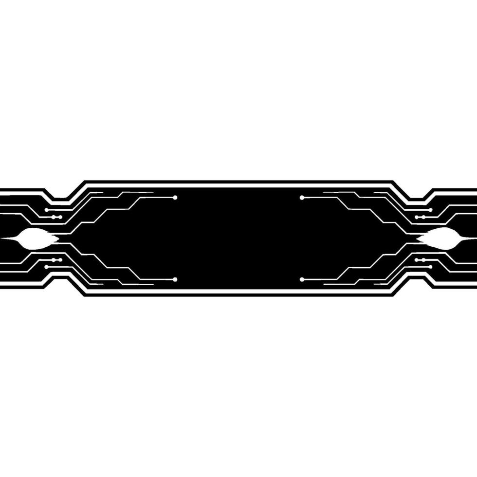 Abstract Circuit Board Black Bar With White Lines On Gray Background vector