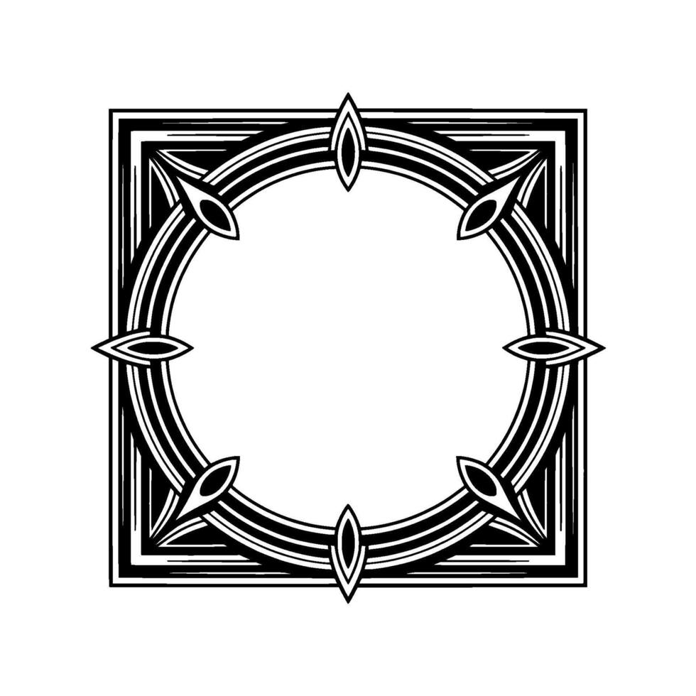 Art Deco Frame With Circular Center, Illustration vector