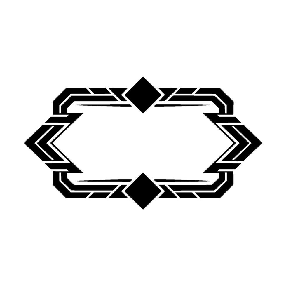 Geometric Art Deco Frame On White Black And Grey, Minimalist vector