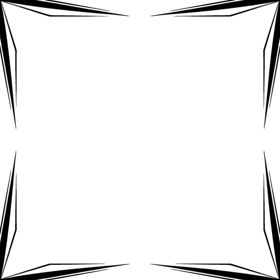 Geometric Black And White Frame Border, Minimalist, Elegant, For Background vector