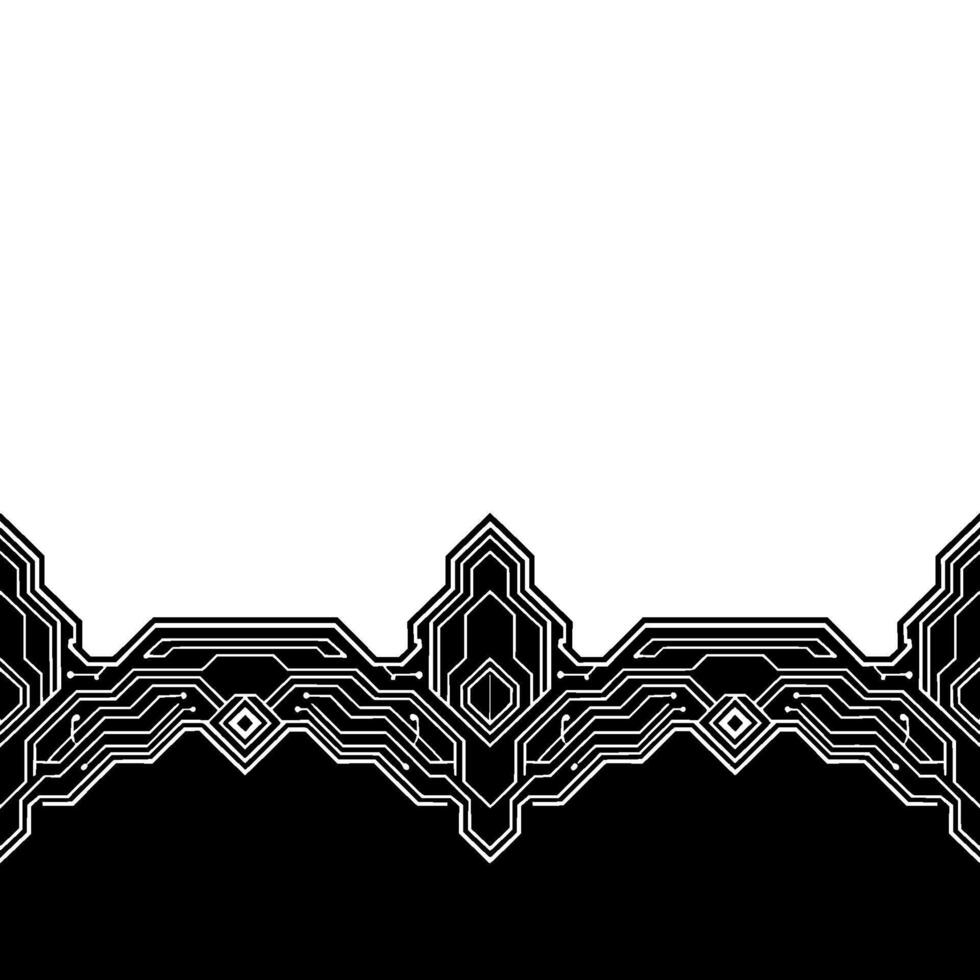 Circuit Board Edge Abstract Tech In Black And White vector