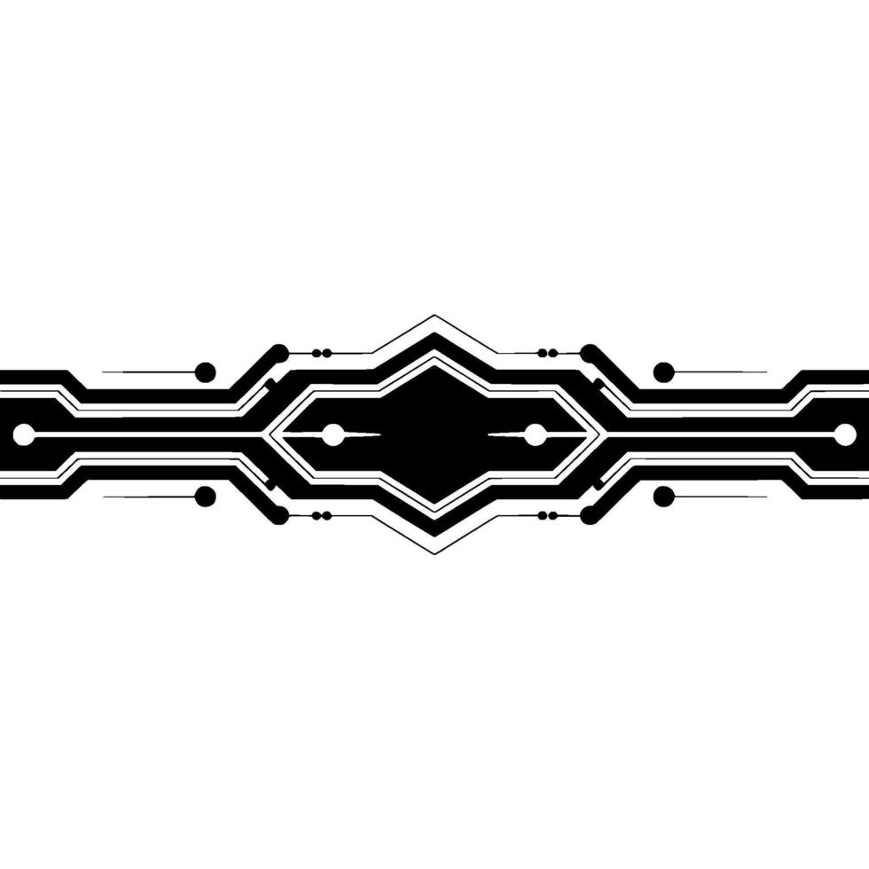 Abstract Tech Circuit Futuristic Black White Element vector