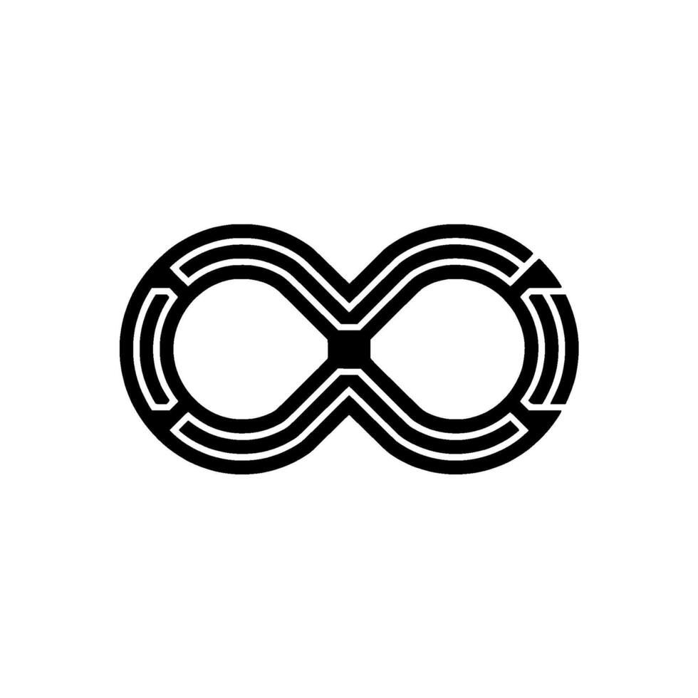 Black Geometric Infinity Symbol On White Modern vector