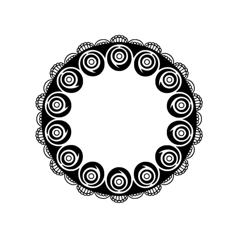 Elegant Circular Black White Mandala On White Background vector