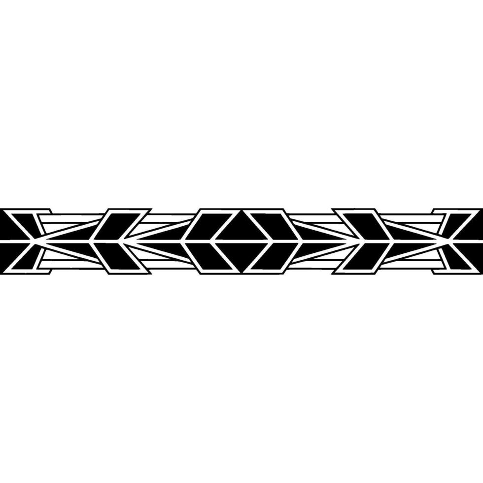 Geometric Art Deco Border Black White Repeating Pattern vector