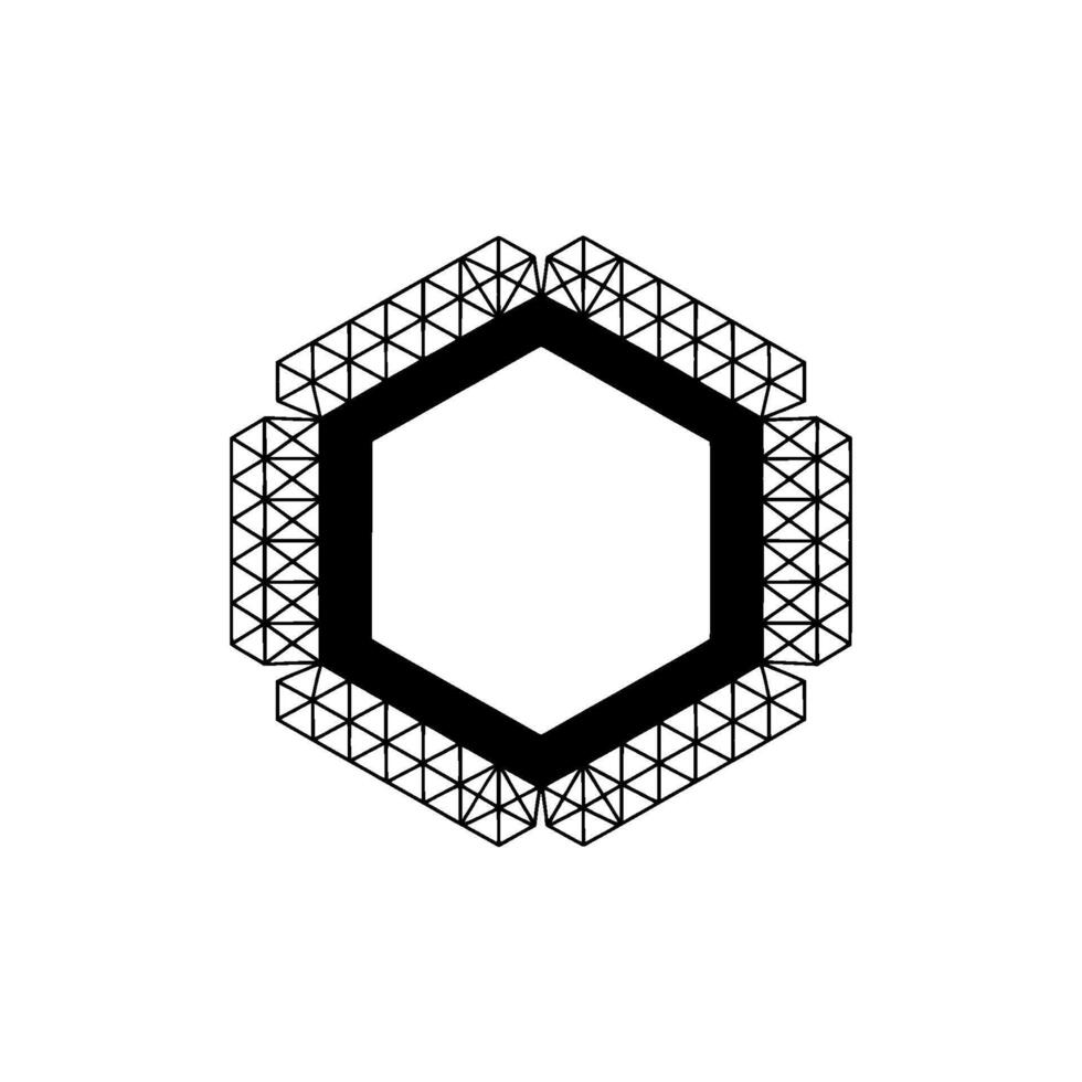Abstract Geometric Hexagon With Triangle Pattern And Gradients vector
