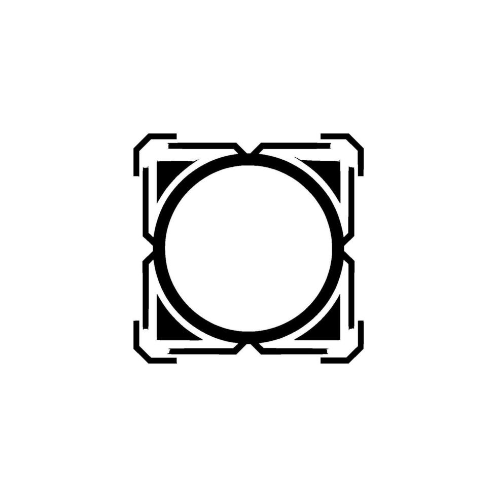 Geometric Abstract Circle Within A Square Frame, Modern Minimalism vector