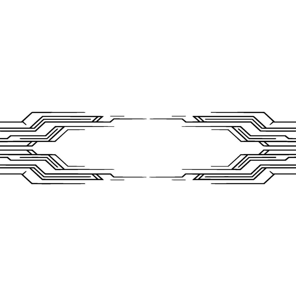 Abstract Tech Lines On White Minimalist Circuit Board vector
