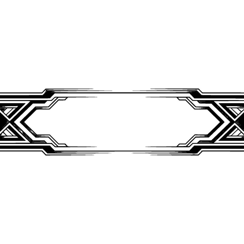 Geometric Art Deco On White, Elegant Frame For Text Or Invitation vector