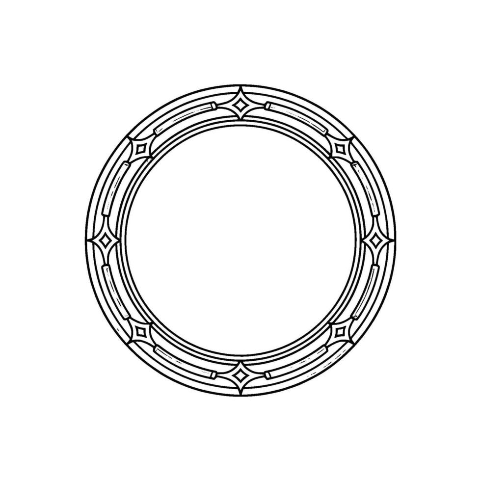 Abstract Geometric Circle, Grey Tones On White, Ornamental Element vector