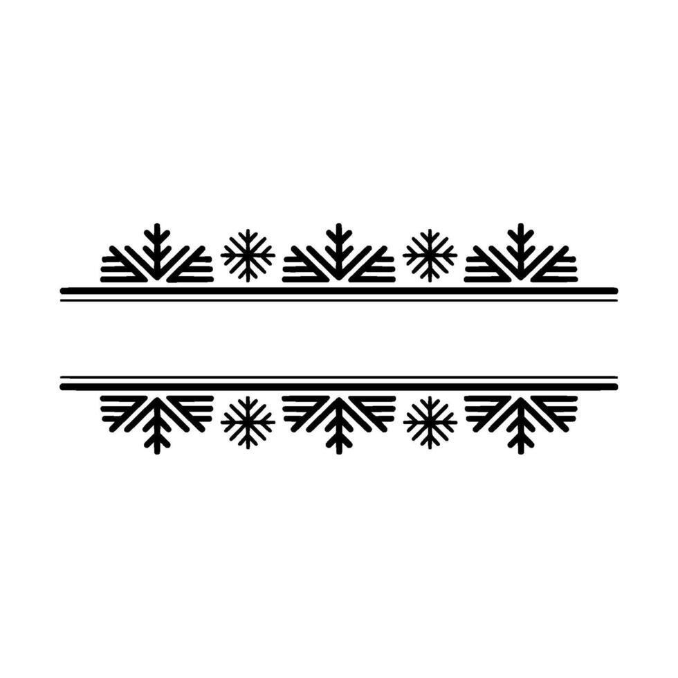 Minimalist Snowflakes Border, Winter, Blank Space vector