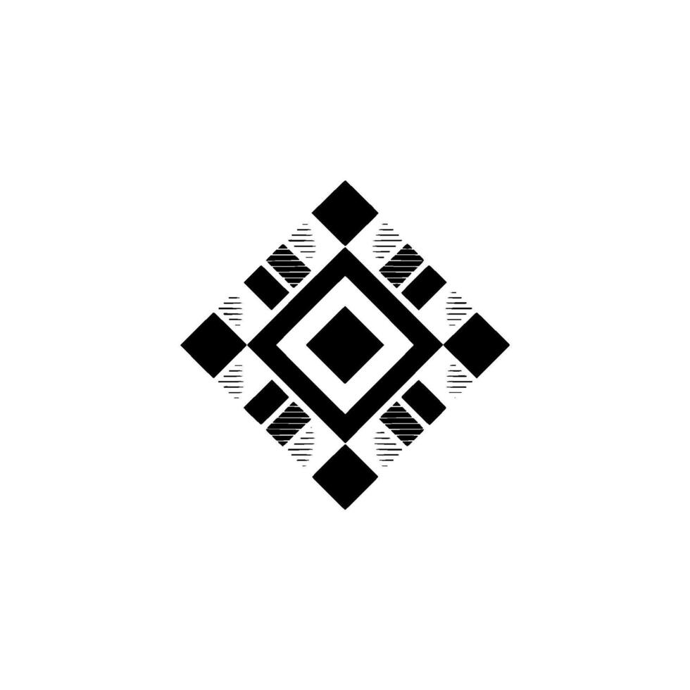 Geometric Black Diamond Emblem On White, Minimalist vector