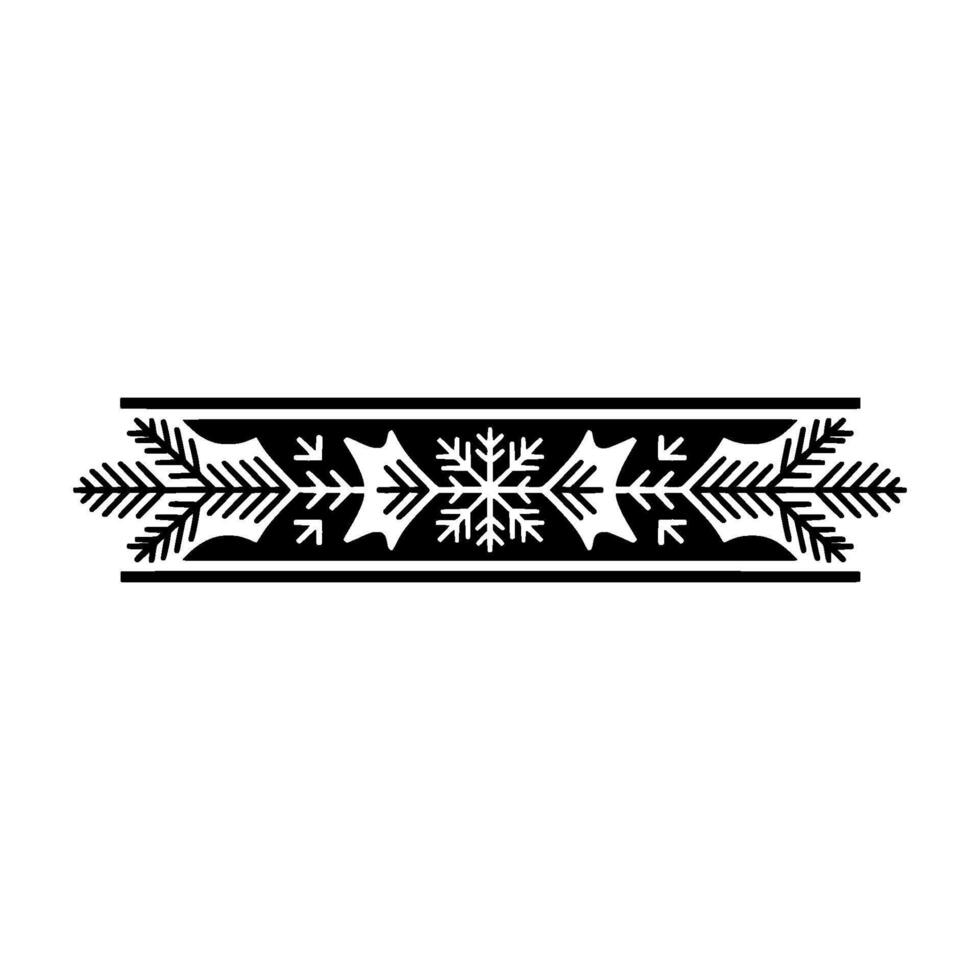 Black And White Christmas Border Snowflake, Pine, Festive vector