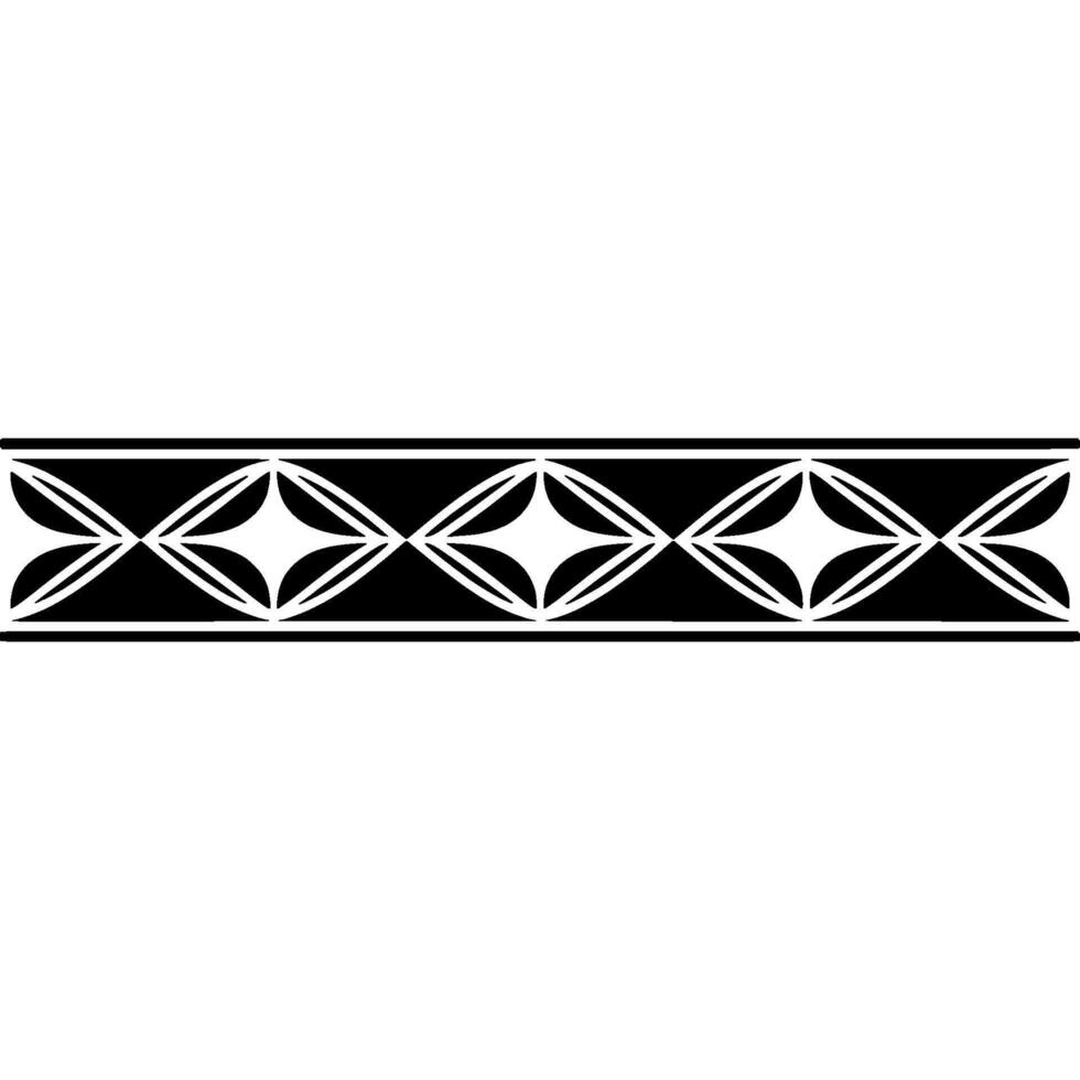 Black White Geometric Border On White Background, Elegant Pattern vector