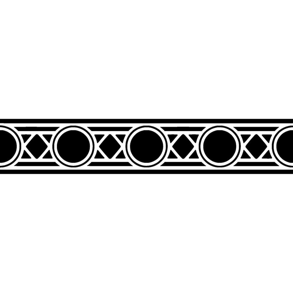 Art Deco Border Pattern Black And White Geometric vector