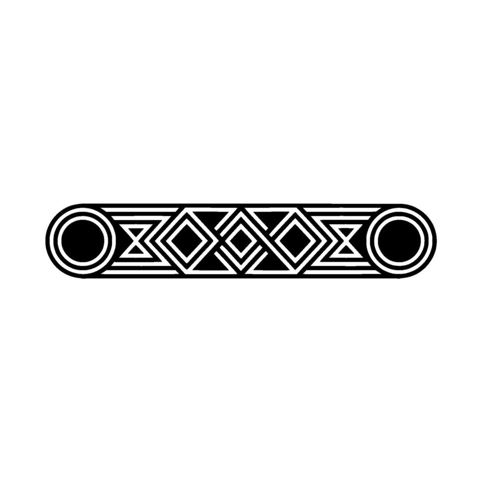 Geometric Art Deco Element Black White On Gray Background vector