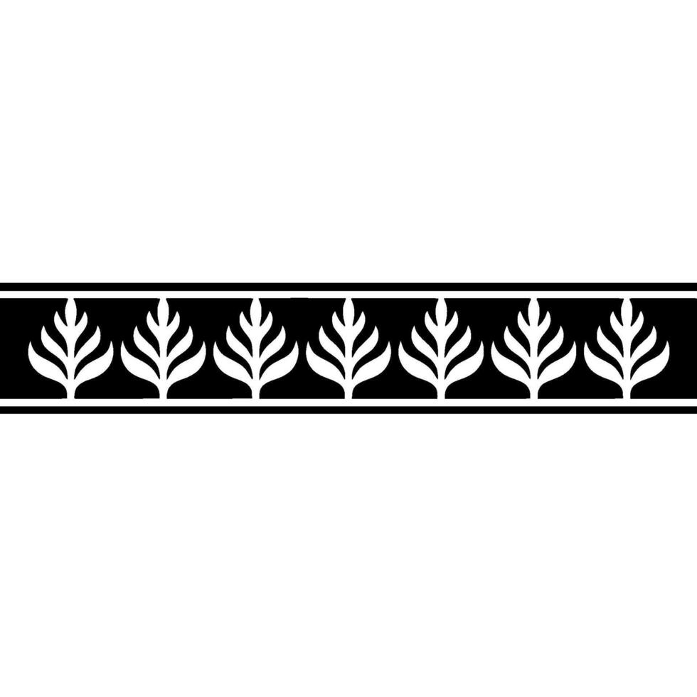 Elegant Monochrome Floral Border Element vector