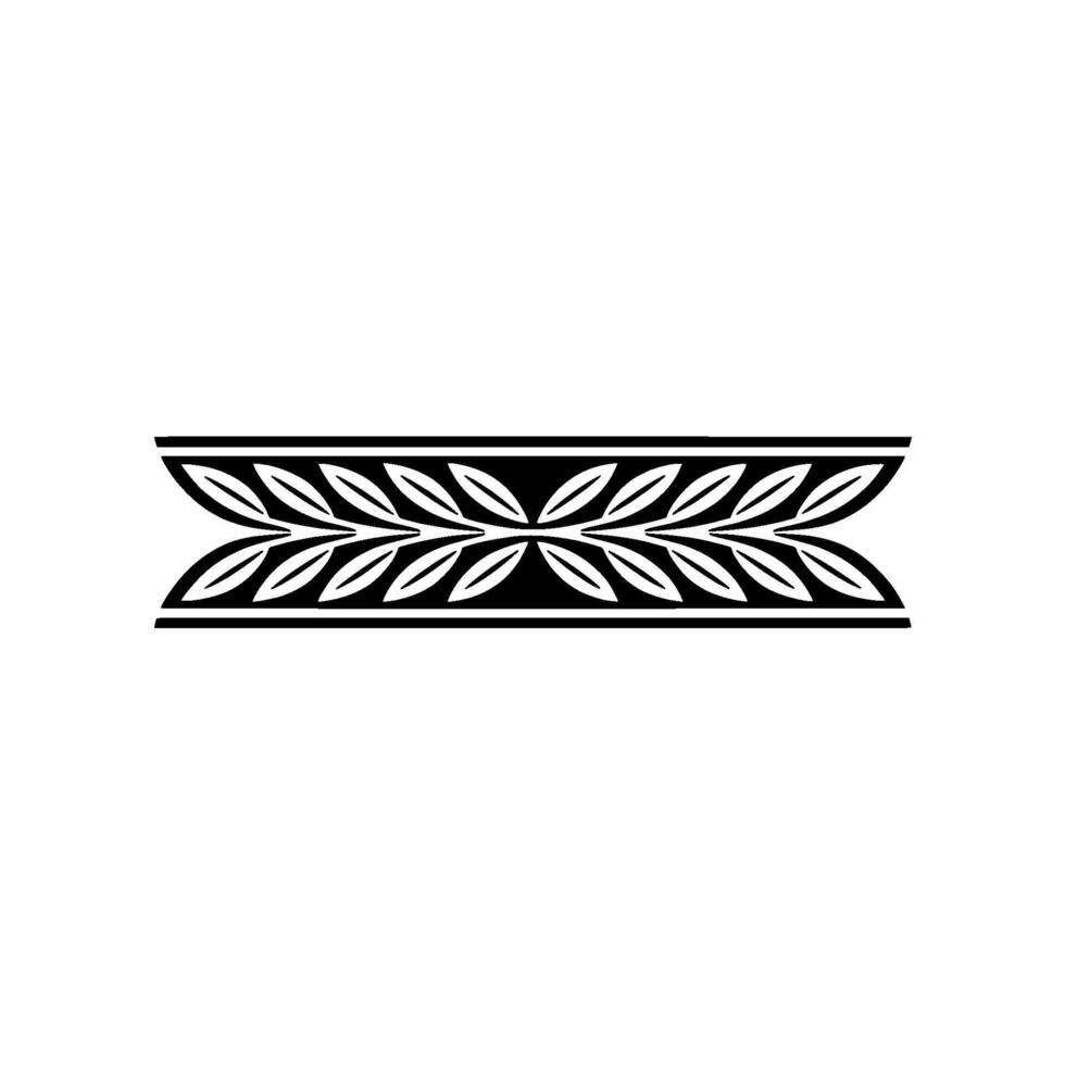 Black And White Leafy Border On White Background vector